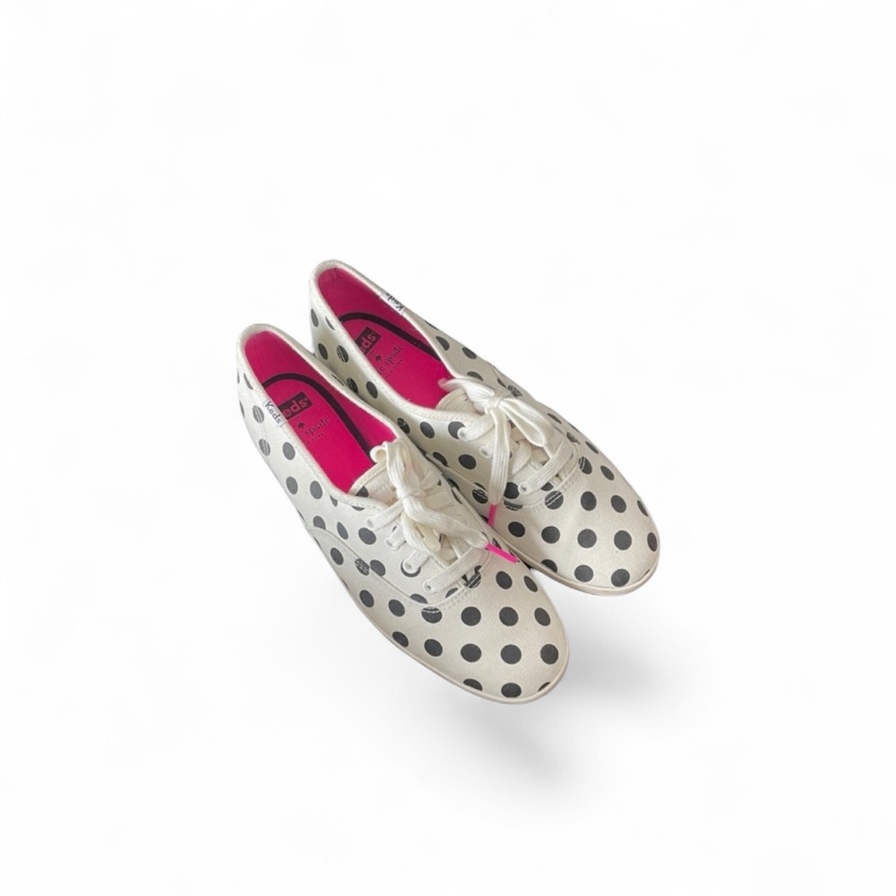 Kate Spade Keds collaboration black white polka dot sneaker shoe size 8 1/2